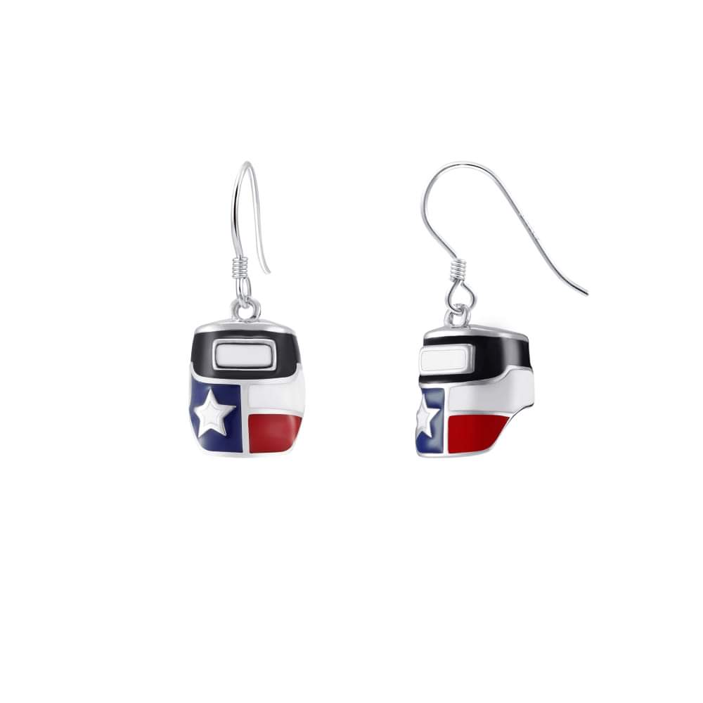 Texas Welding Hood Hook Earrings – .925 Silver