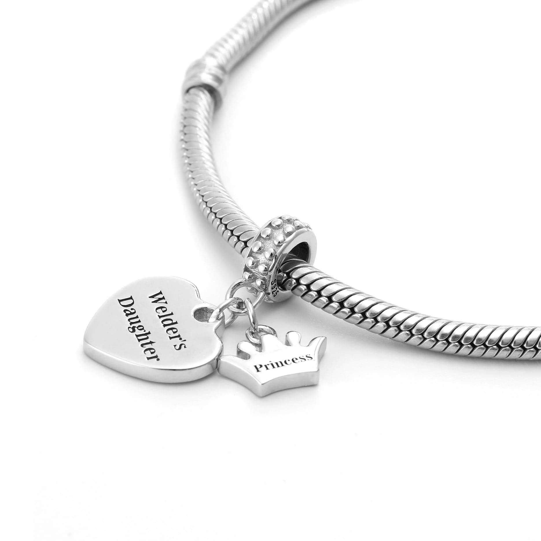 Sterling Silver Welder Daughter Heart Charm