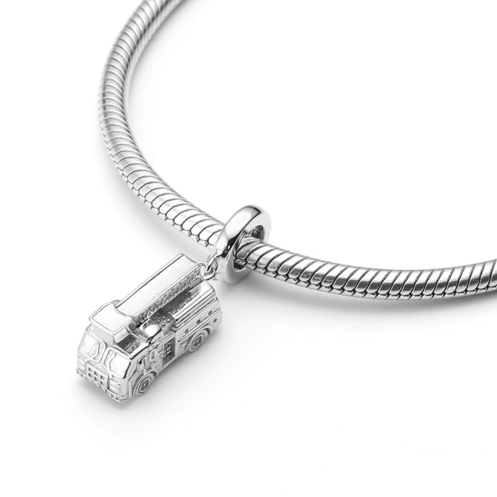 Sterling Silver Firefighter Truck Charm