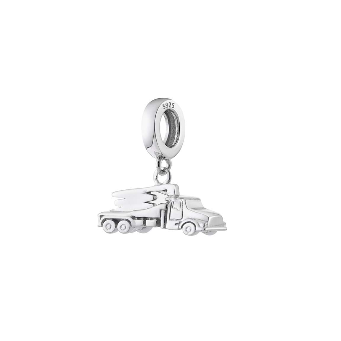 Sterling Silver Concrete Pump Truck Charm