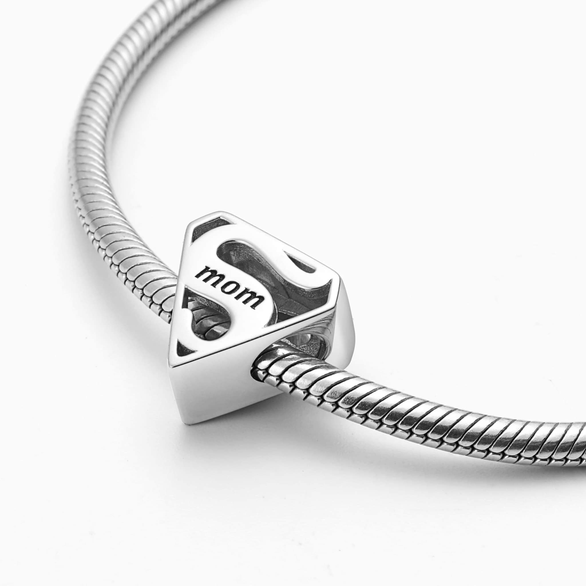 Sterling Silver Super Mom Spacer Charm
