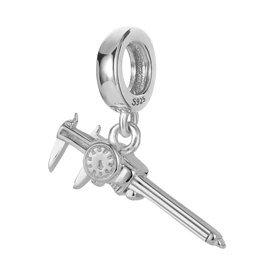 Sterling Silver Dial Caliper Charm