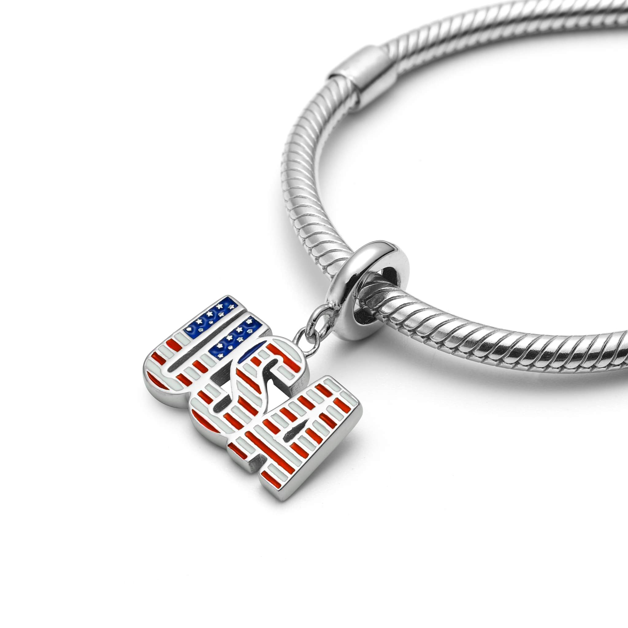 Sterling Silver USA Charm