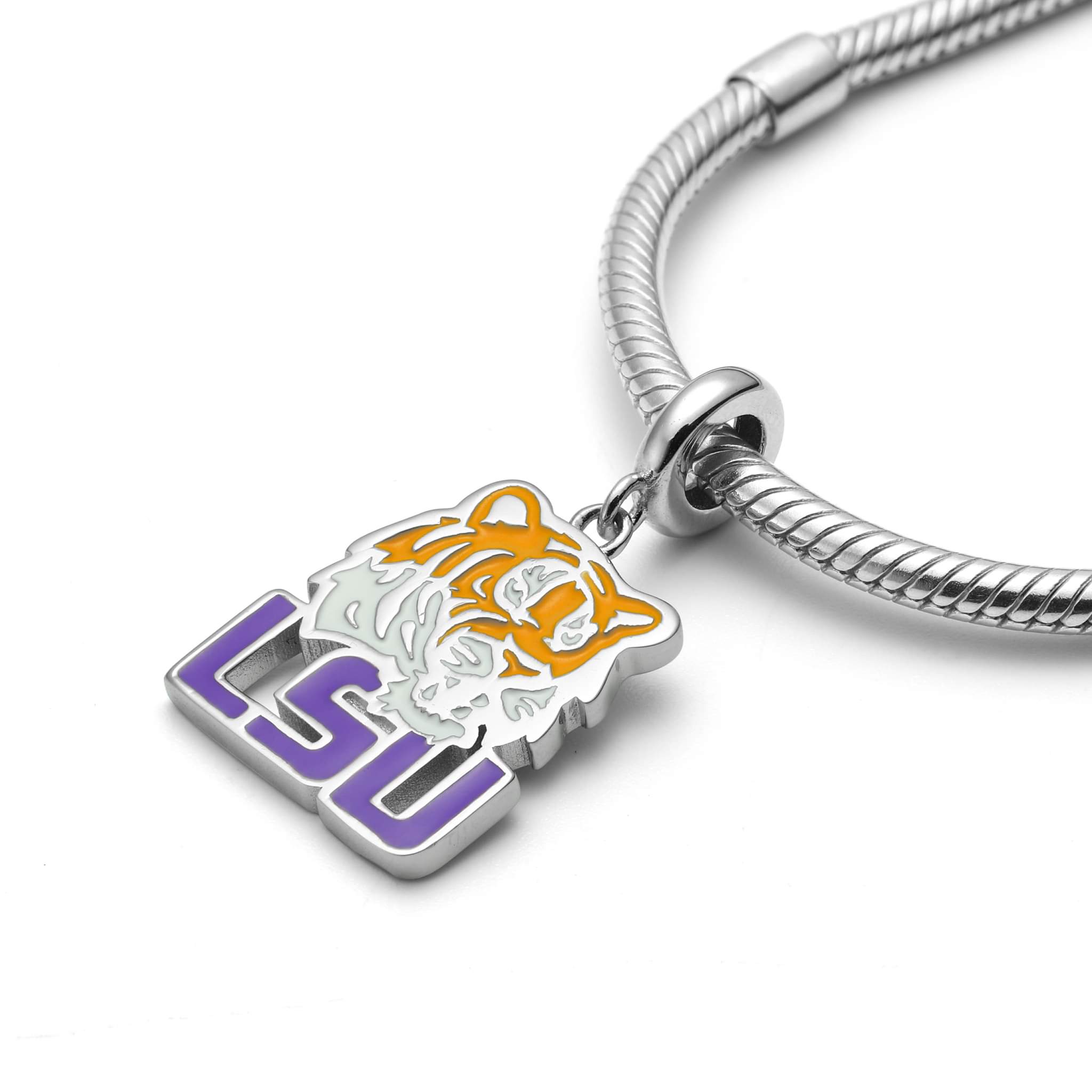 LSU Tiger Sterling Silver Charm