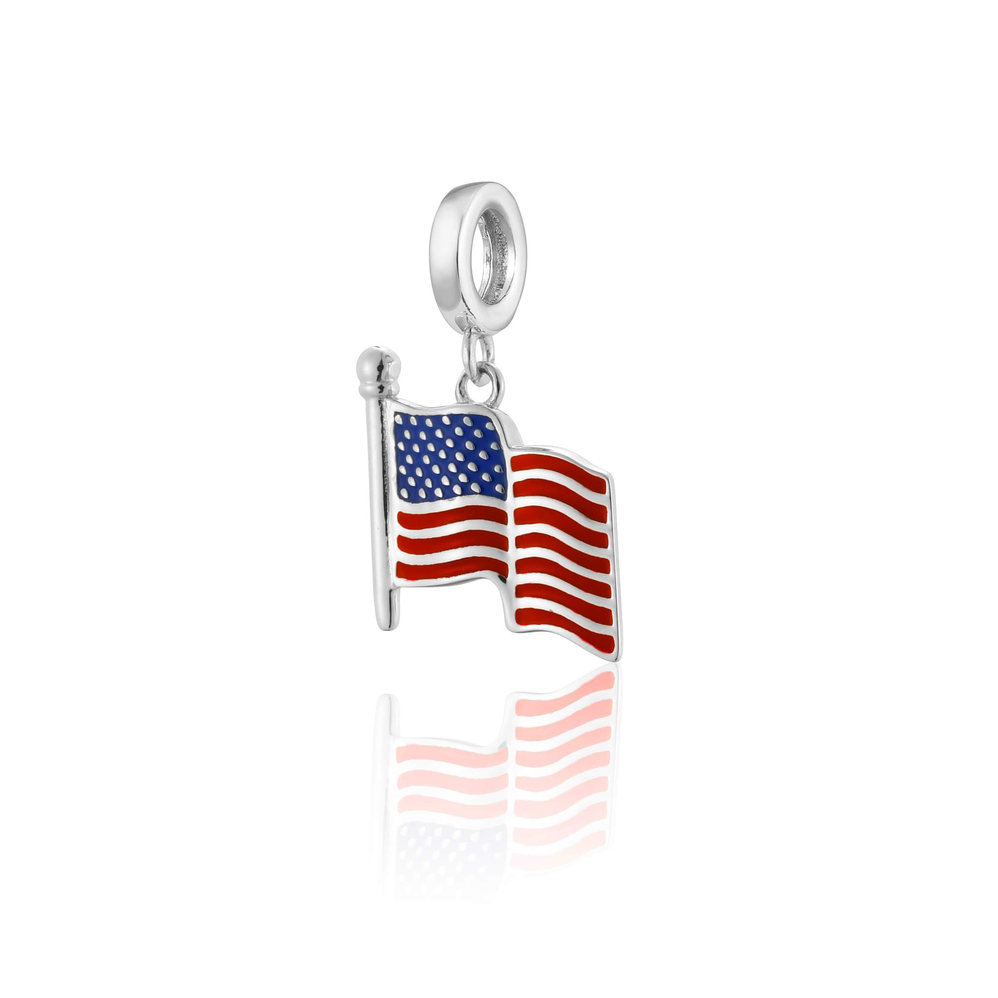Sterling Silver USA Flag Charm