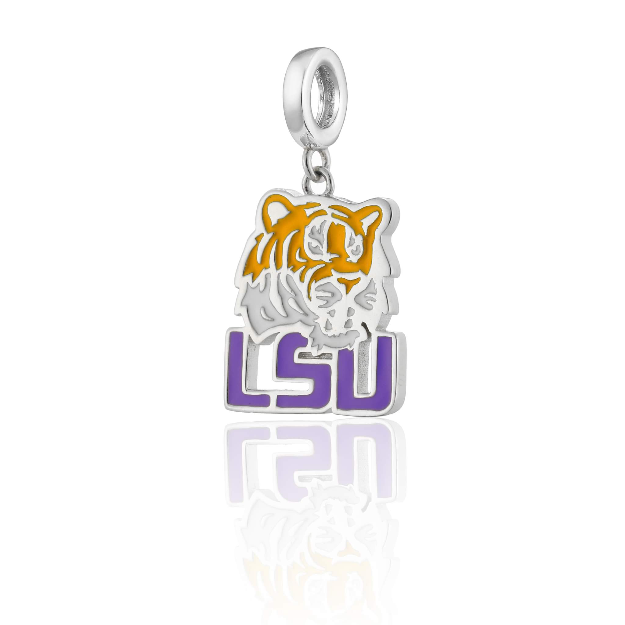 LSU Tiger Sterling Silver Charm