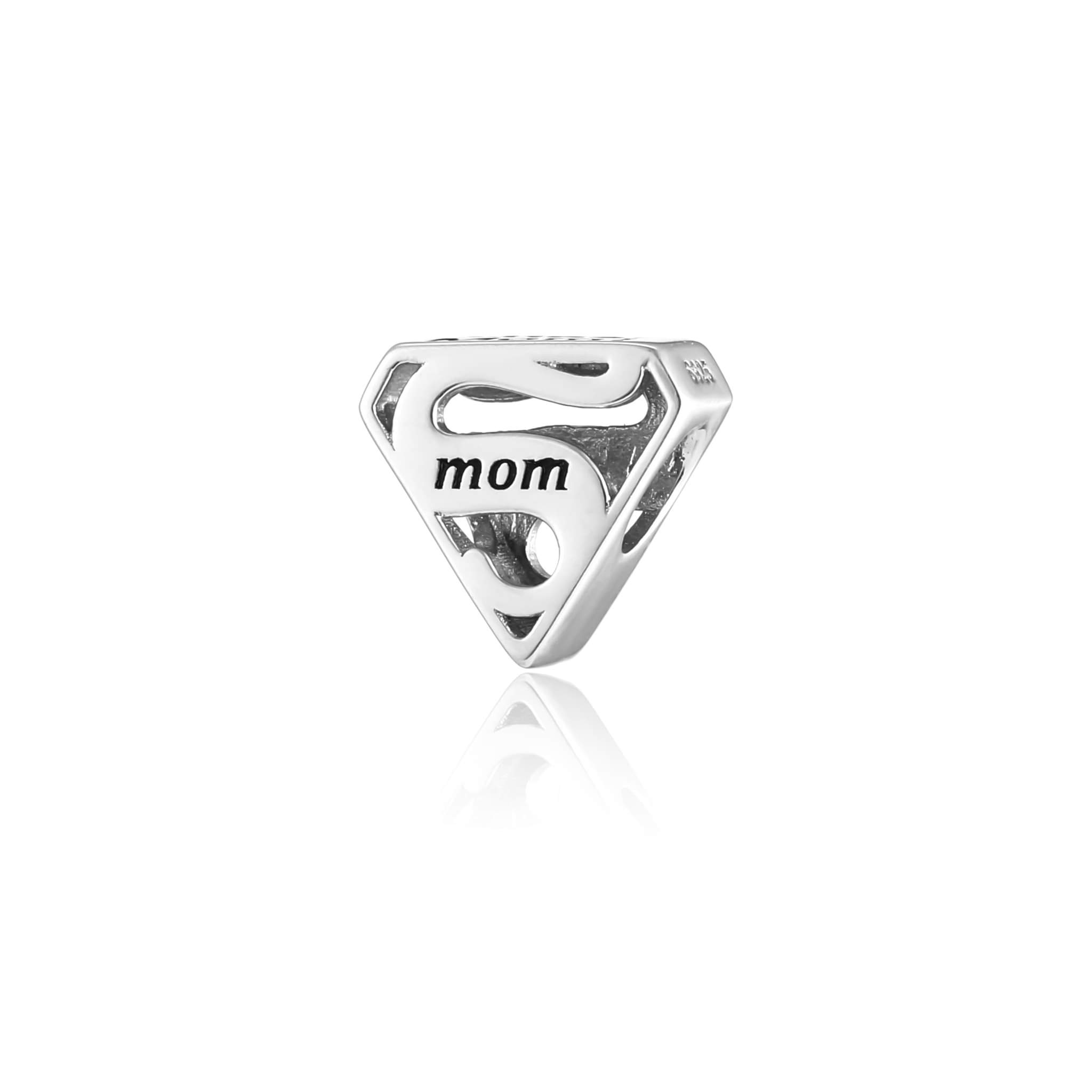 Sterling Silver Super Mom Spacer Charm