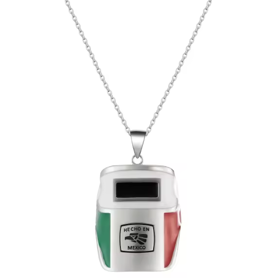 .925 Sterling Silver Mexican Flag Welding Hood Pendant
