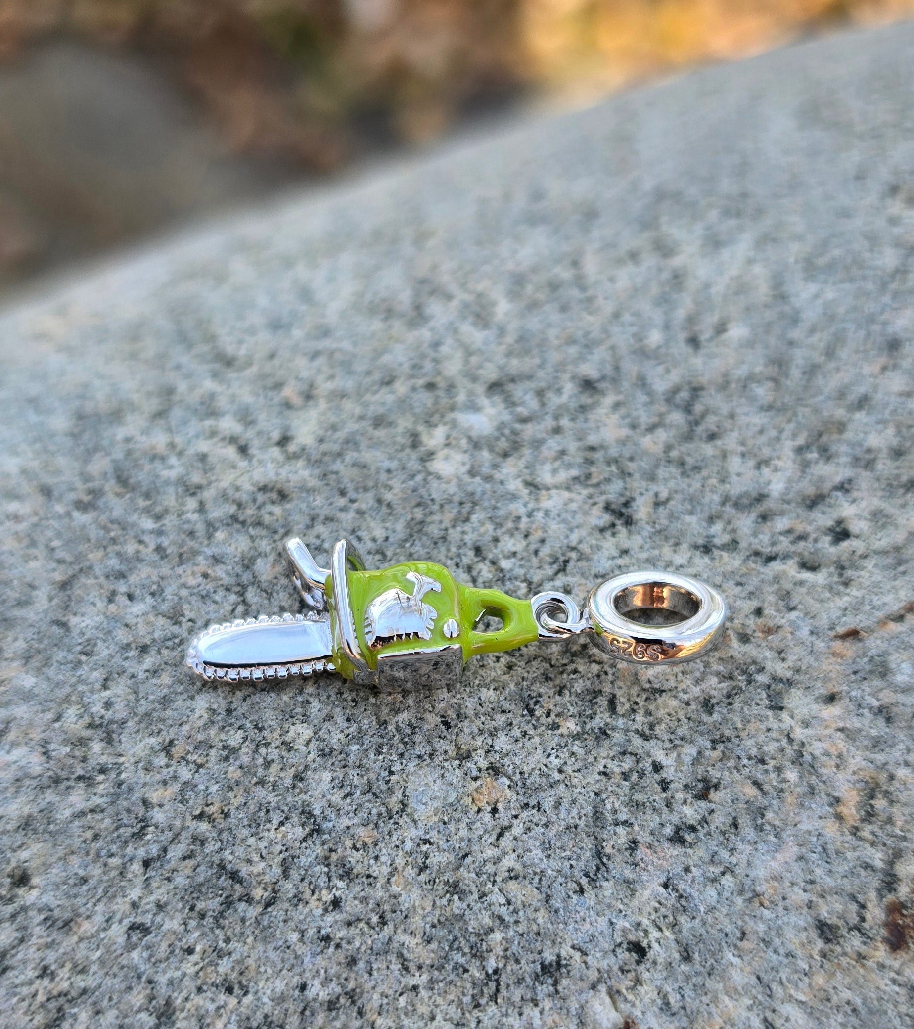 Sterling Silver Chainsaw Charm