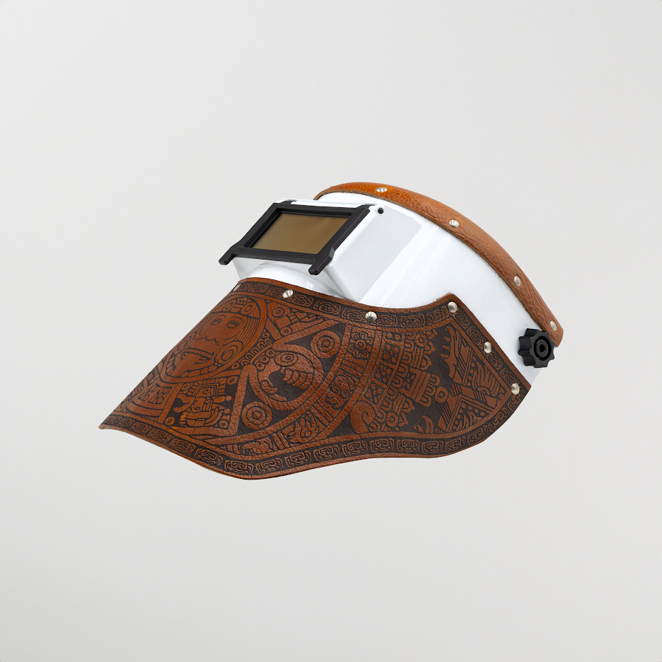 Outlaw Leather Slimline Aztec Brown welding hood