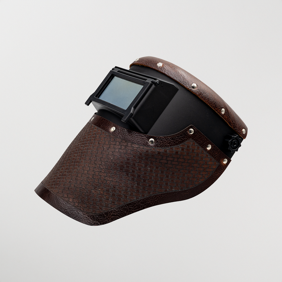 Outlaw Leather Slimline Basketweave Brown welding hood