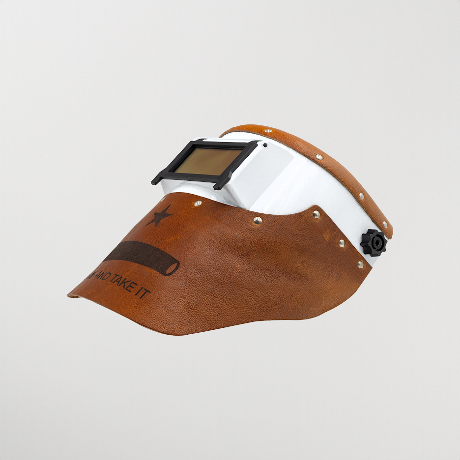 Outlaw Leather Slimline Come and Take It Brown welding hood