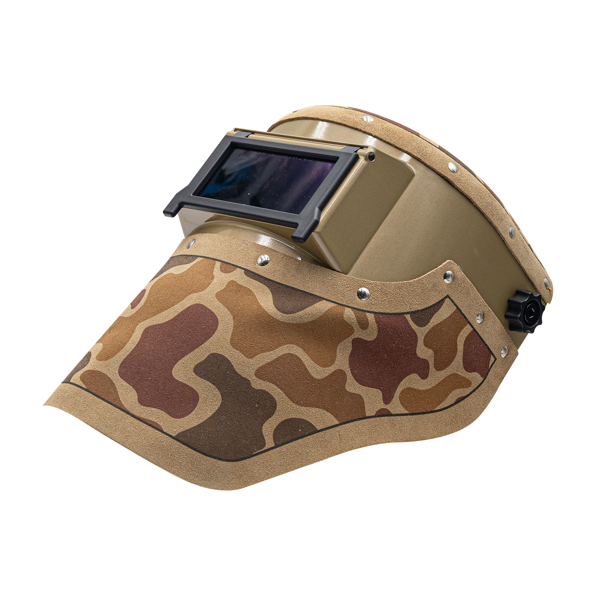 Outlaw Leather - Slimline - Duck Camo Suede - Gold Hood