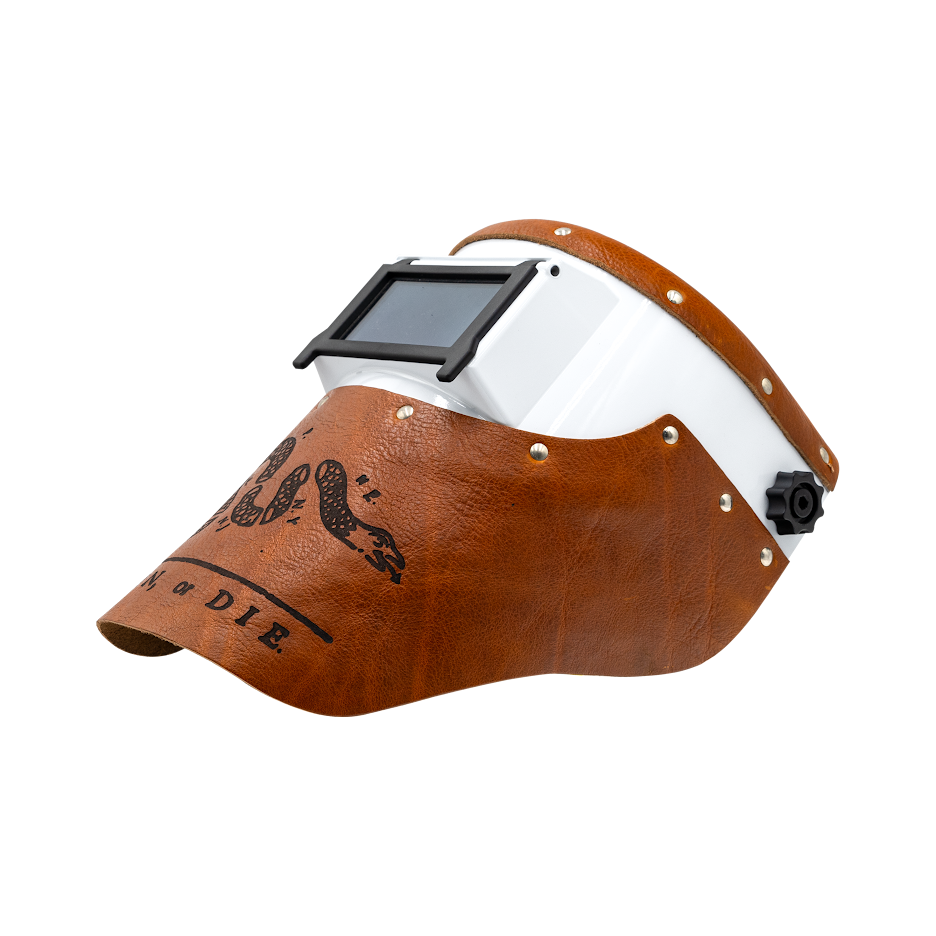 Outlaw Leather Slimline Join or Die Brown welding hood