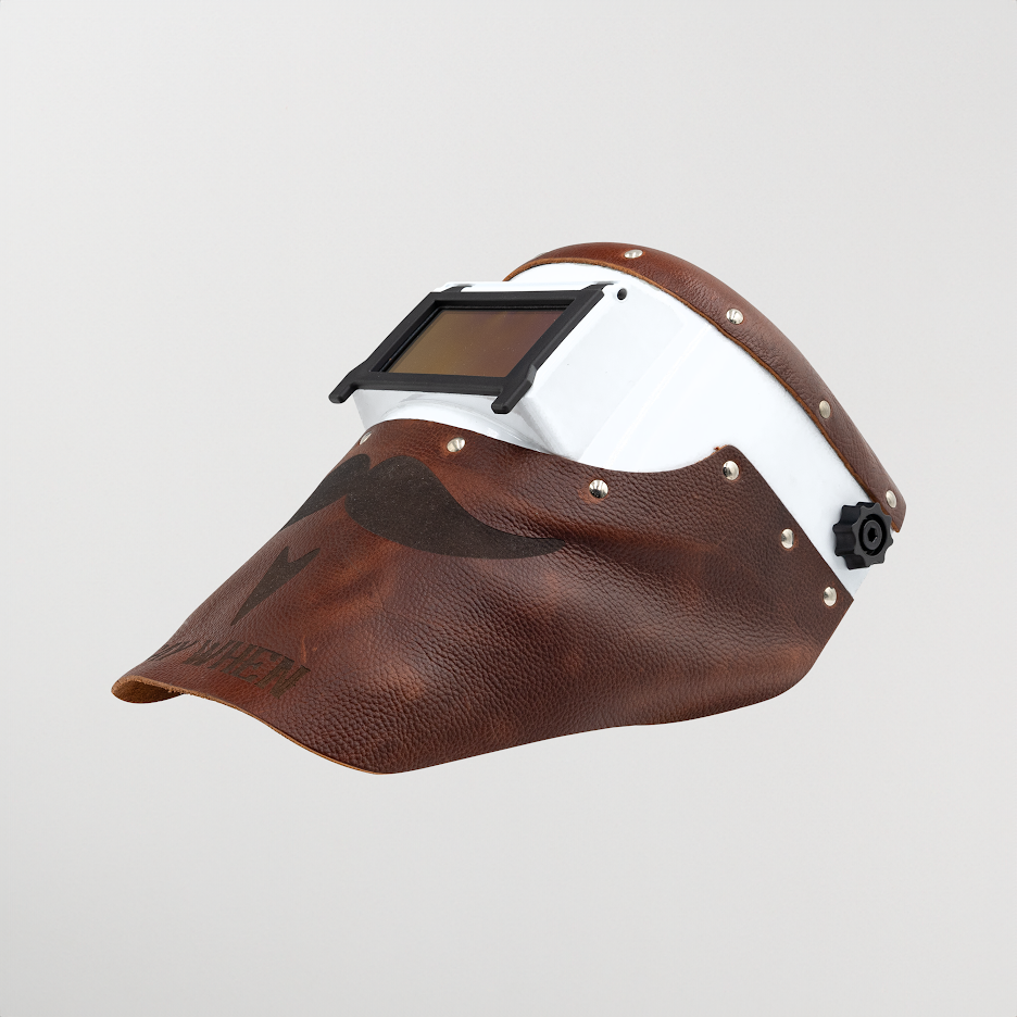 Outlaw Leather Slimline Say When Brown welding hood