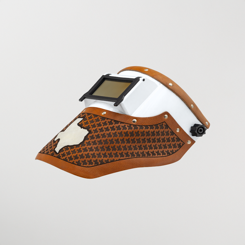 Outlaw Leather Slimline Texas Pattern Brown welding hood