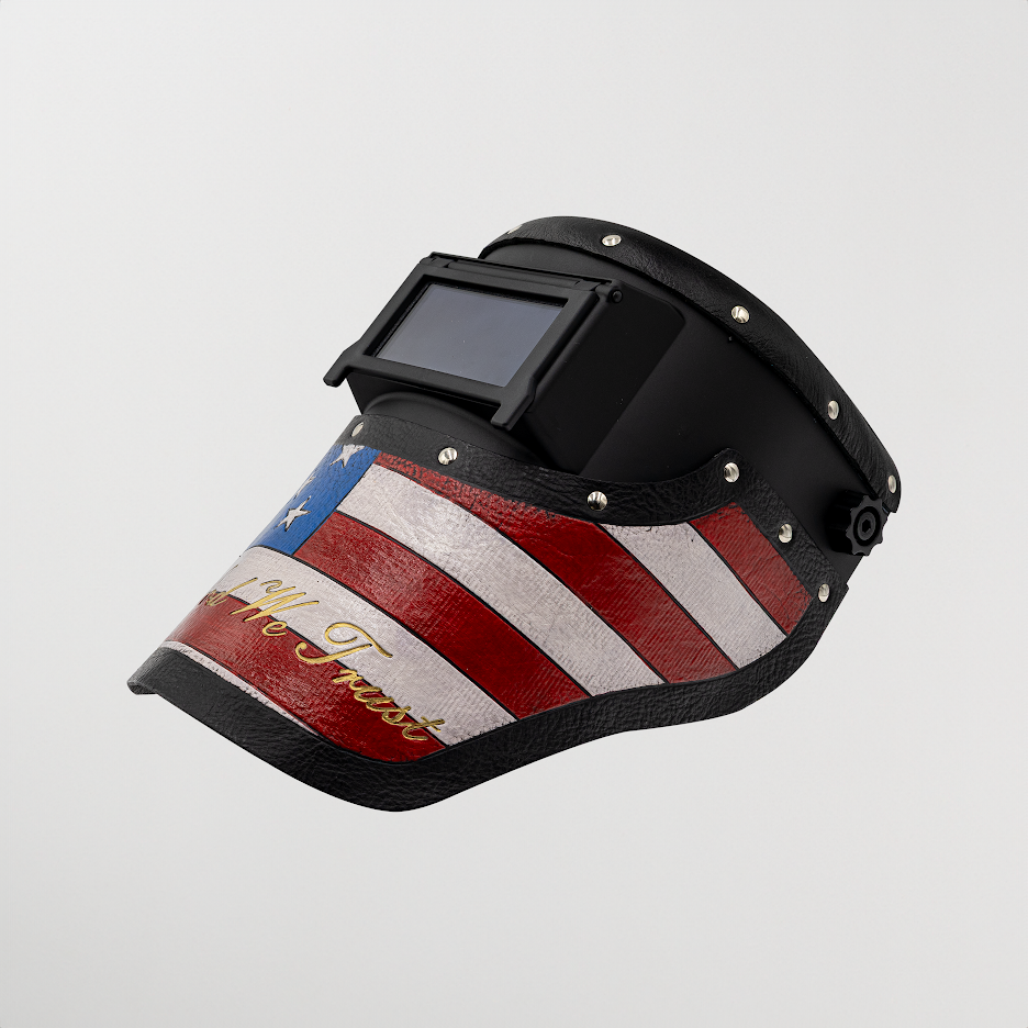 Outlaw Leather Slimline USA In God We Trust welding hood