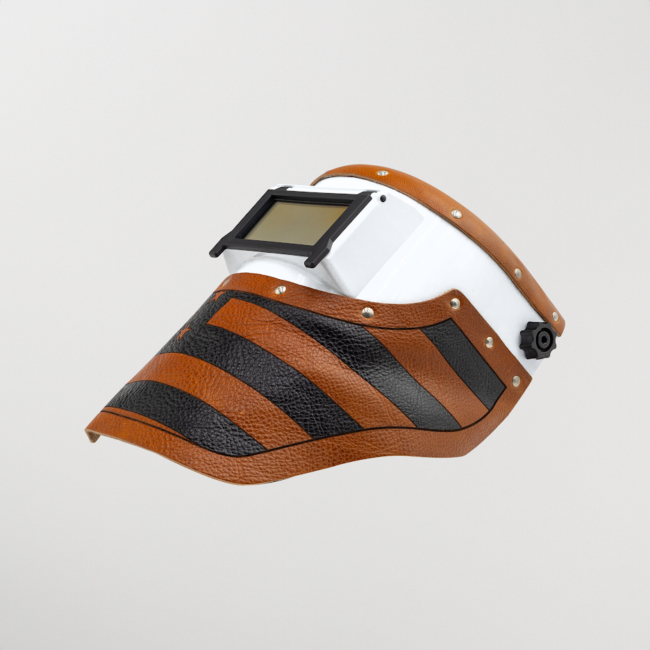 Outlaw Leather Slimline USA Stripes Brown welding hood