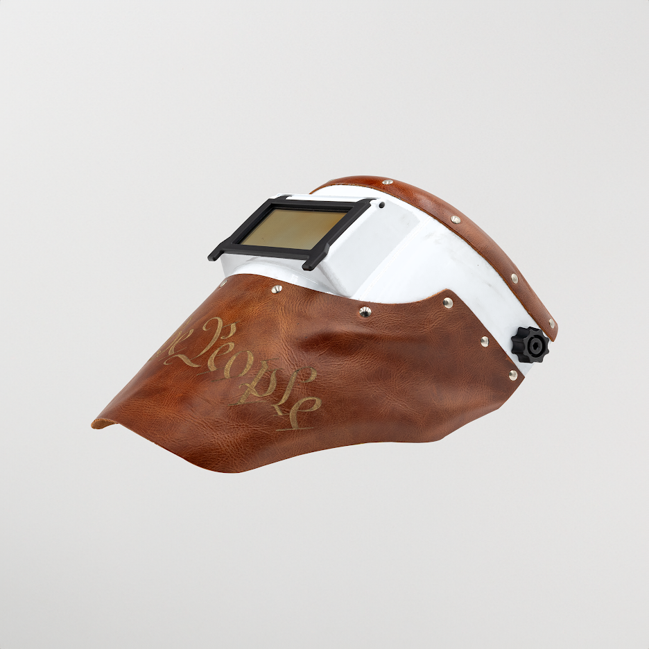 Outlaw Leather Slimline We The People Brown welding hood
