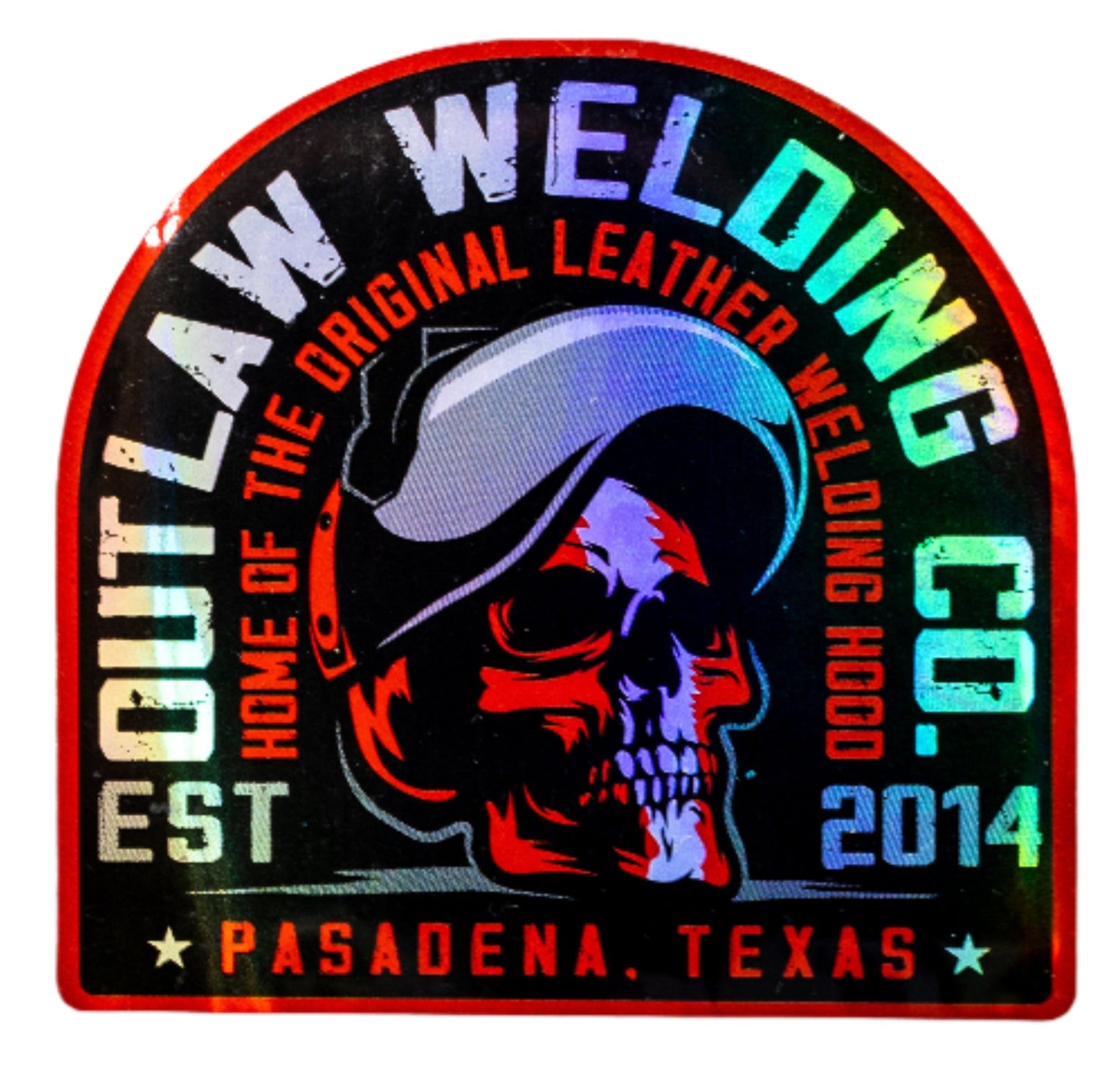 34OL- HOLOGRAFIC OUTLAW SKULL STICKER