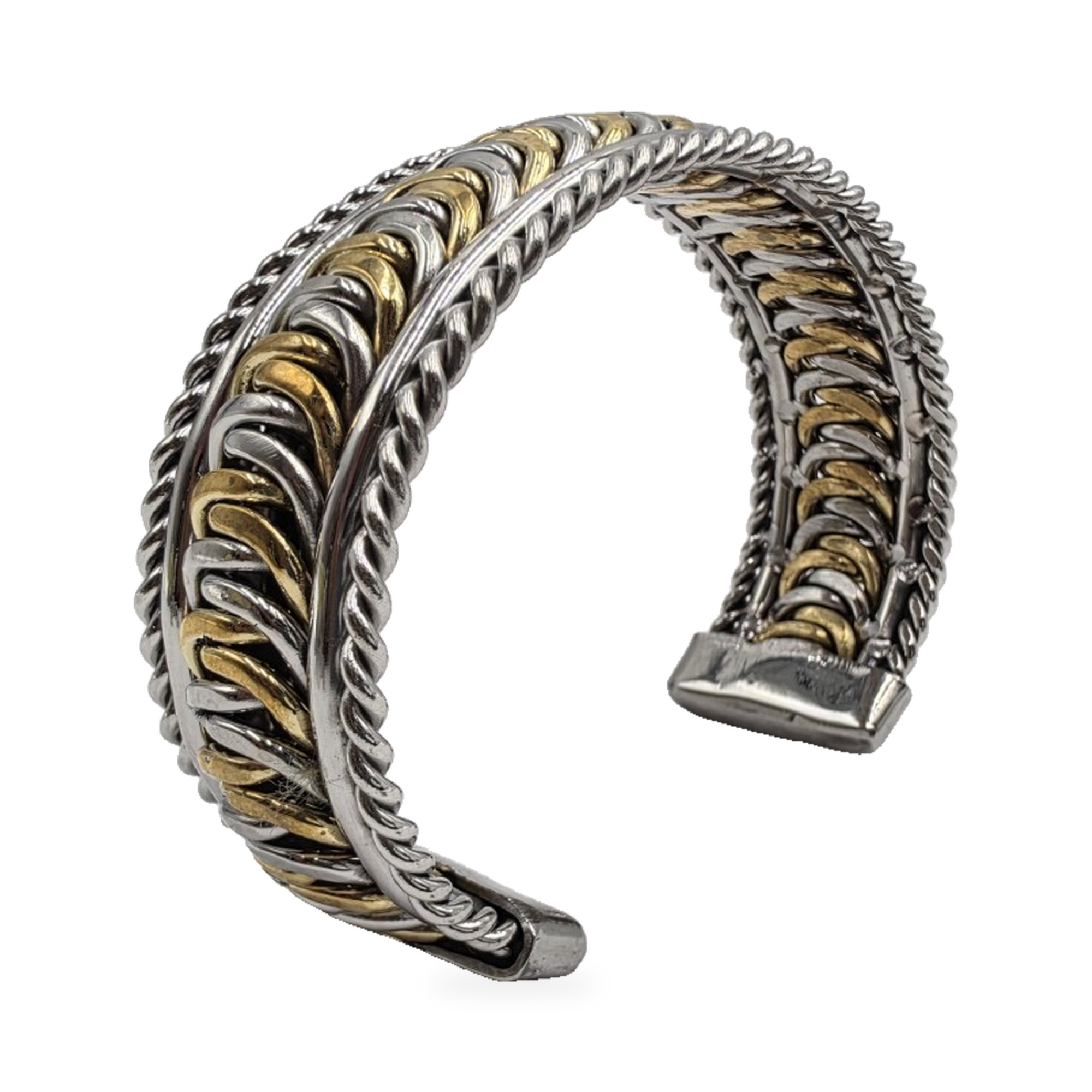 Two-Tone Rounded-Link Cuff