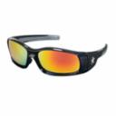 Swagger Safety Glasses, Fire Mirror Lens, Duramass Hard Coat, Black Frame  by Outlaw Leather