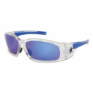 Swagger Safety Glasses, Blue Diamond Mirror Lens, Duramass HC, Clear Frame  by Outlaw Leather