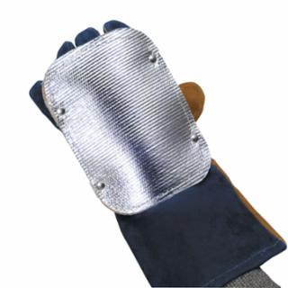 Back Hand Pad, Double Layer, 7 in L, Elastic/High-Temp Kevlar® Strap Closure, Silver  by Outlaw Leather