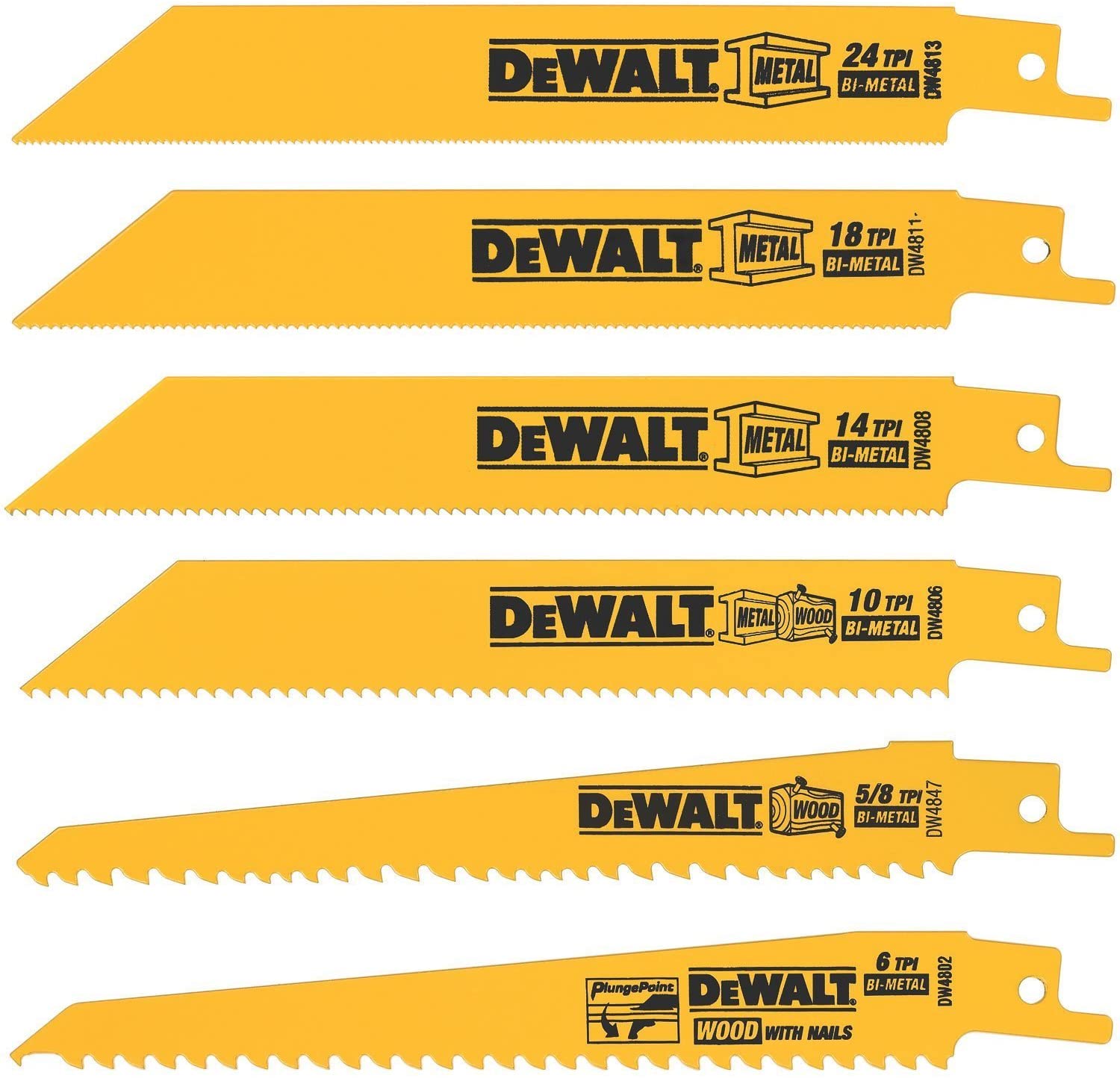 Metal/Woodcutting Reciprocating Saw Blade Set, 6-Piece  by Outlaw Leather