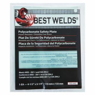 SALE Safety Plate, 4-1/2 in x 5-1/4 in, Polycarbonate, Clear