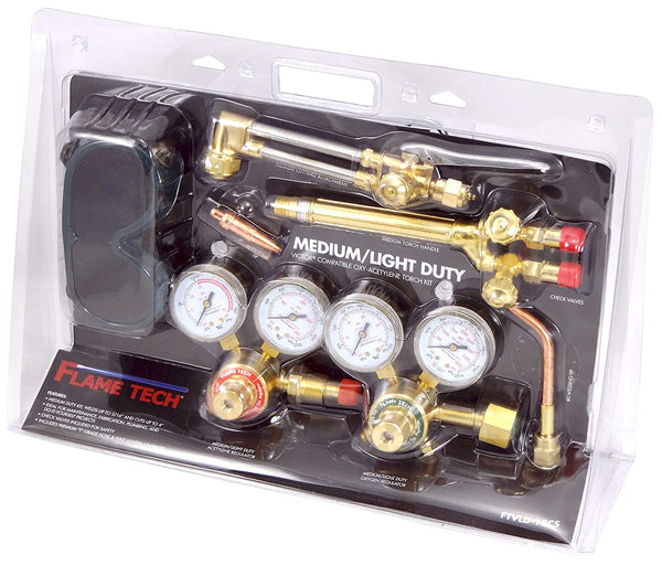 FLAME TECH® Medium/Light Duty Kit for Cutting and Welding, Cuts up to 4", Oxygen and Acetylene, Victor Compatible