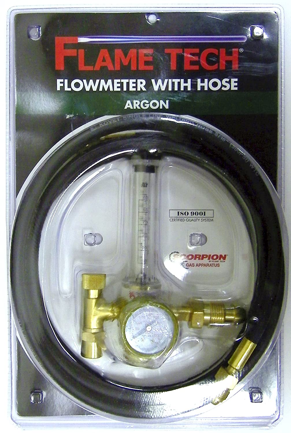FLAME TECH® 100-FL-AR-60-580H Flow Meter, Argon with Hose