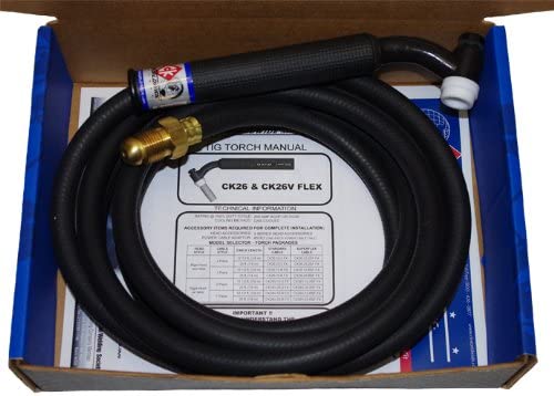 CK WORLDWIDE Standard Series Gas Cooled TIG Torch Flex Head, Black