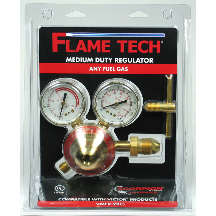 FLAME TECH® Medium Duty Fuel Gas Regulator Clamshelled - VMFR-22CS