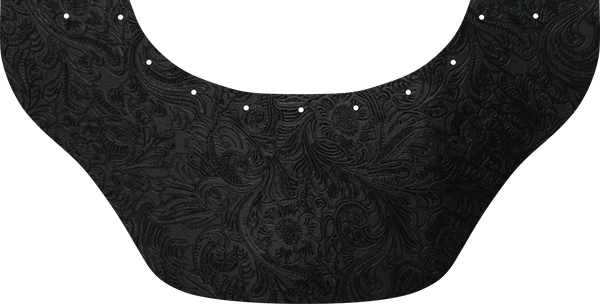 Black Floral Suede Bottom Bib  by Outlaw Leather
