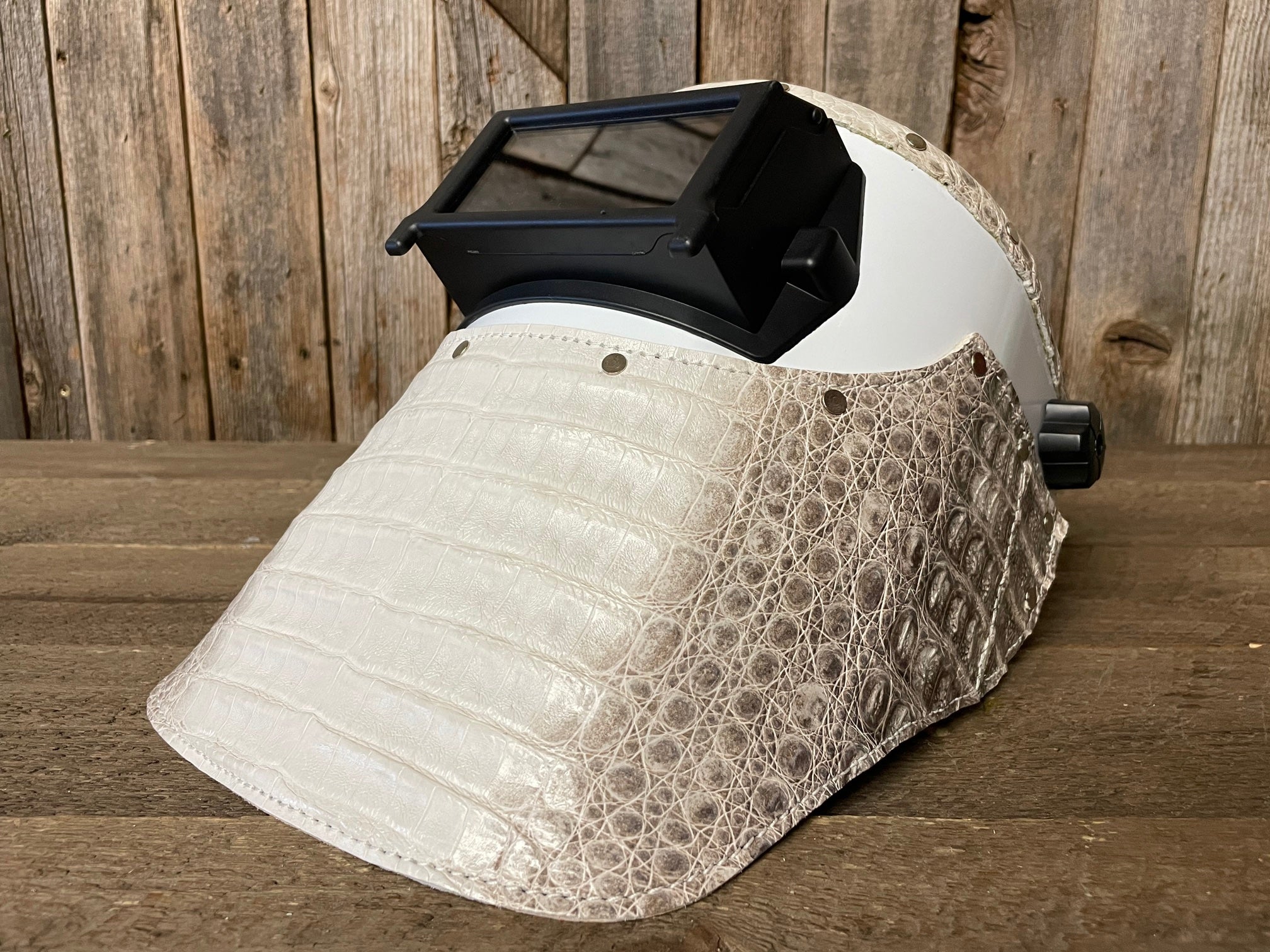Outlaw Leather - Welding Hood - White Caiman