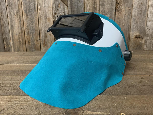 Outlaw Leather - Welding Hood - Turquoise Suede