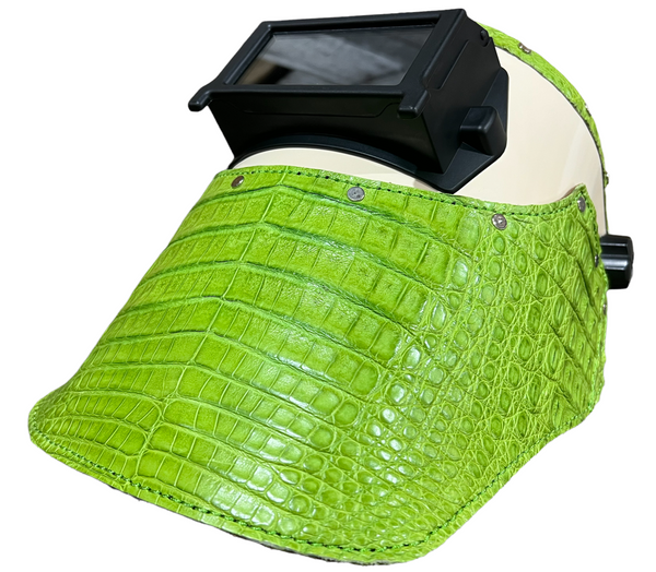 Outlaw Leather - Welding Hood - Lime Green Caiman