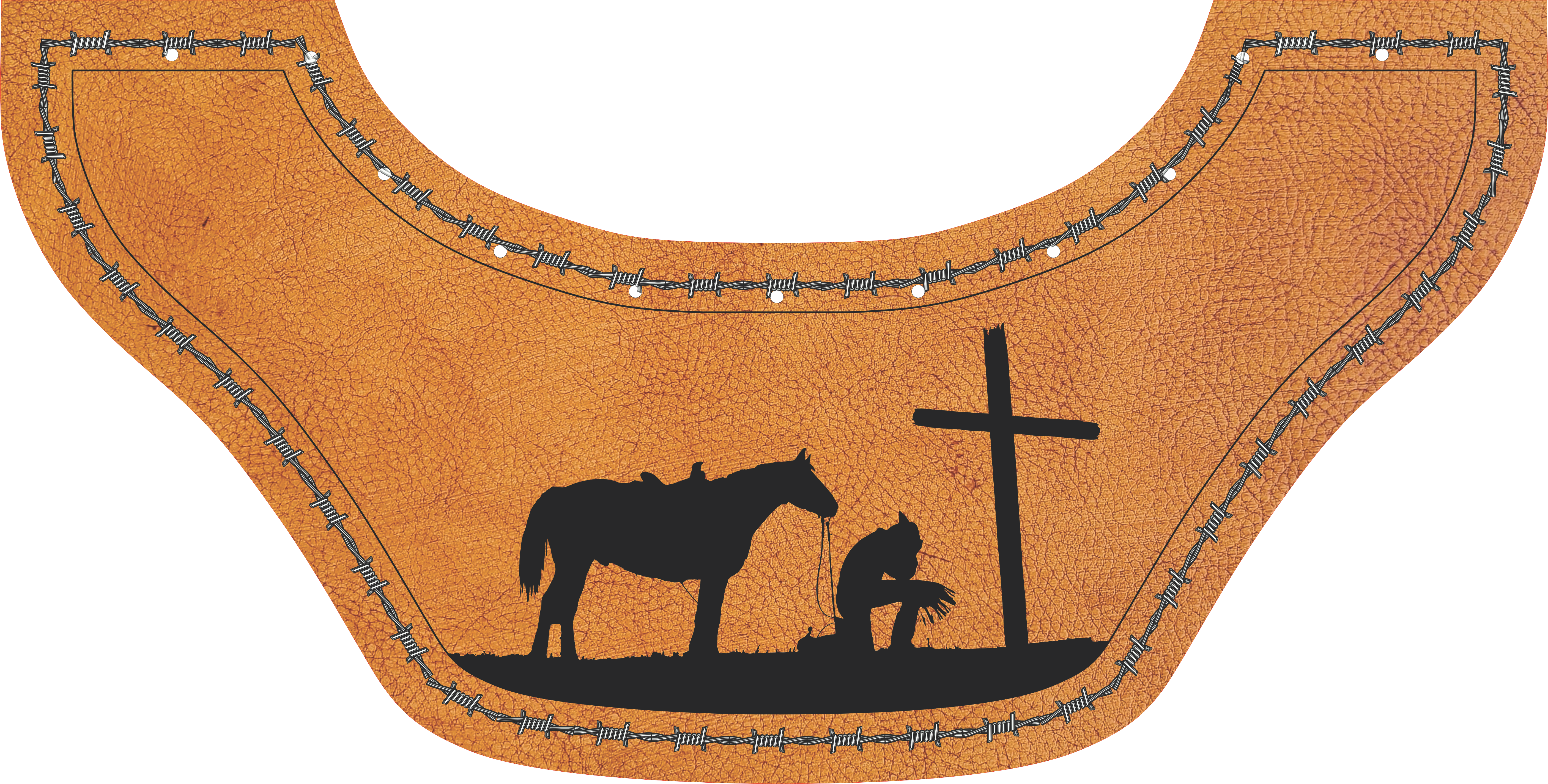 Praying Cowboy Bottom Bib  by Outlaw Leather
