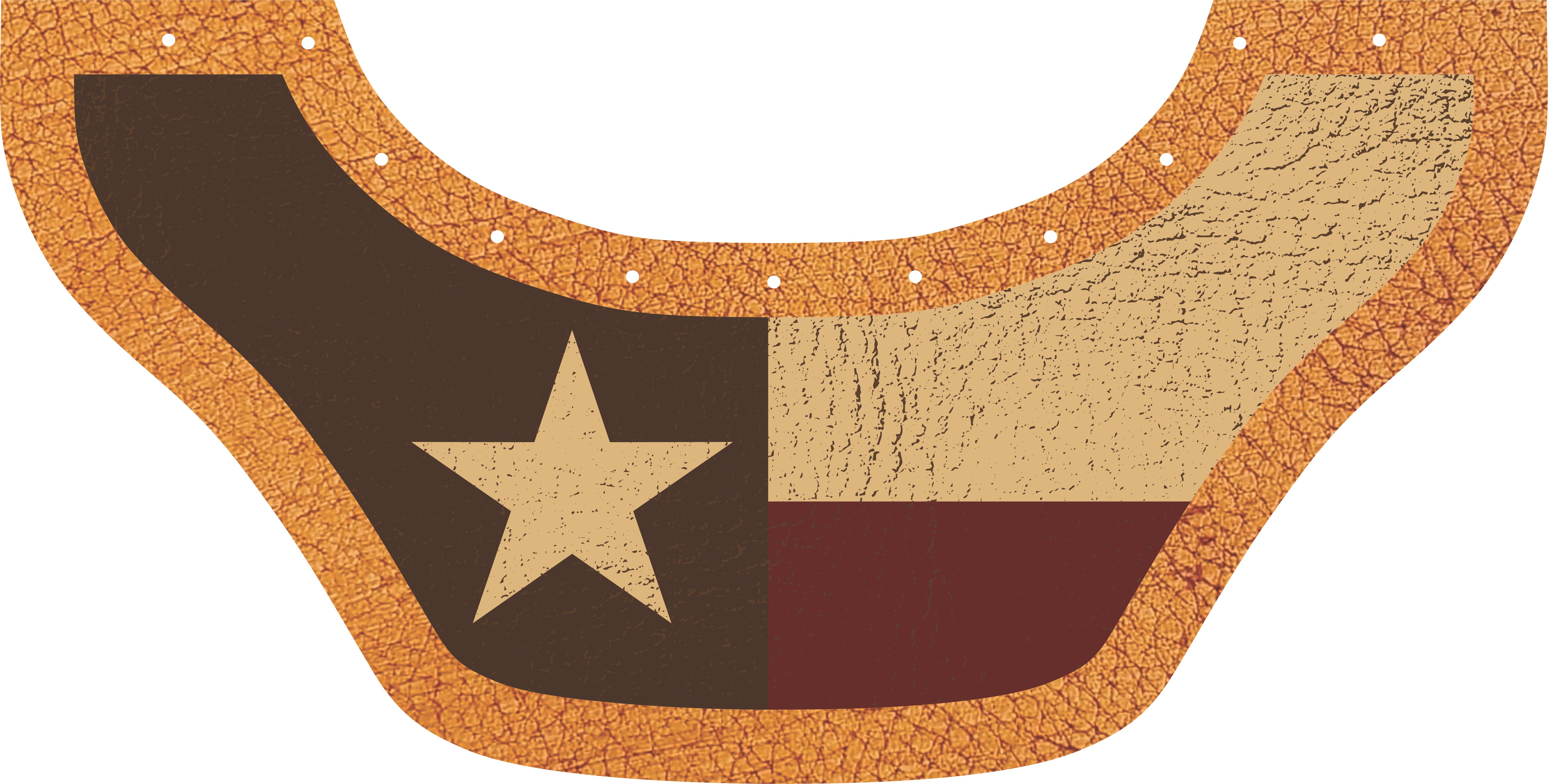 Texas Brown Bottom Bib  by Outlaw Leather