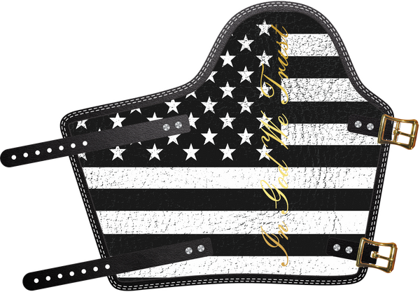 USA Black and White In God We Trust  by Outlaw Leather