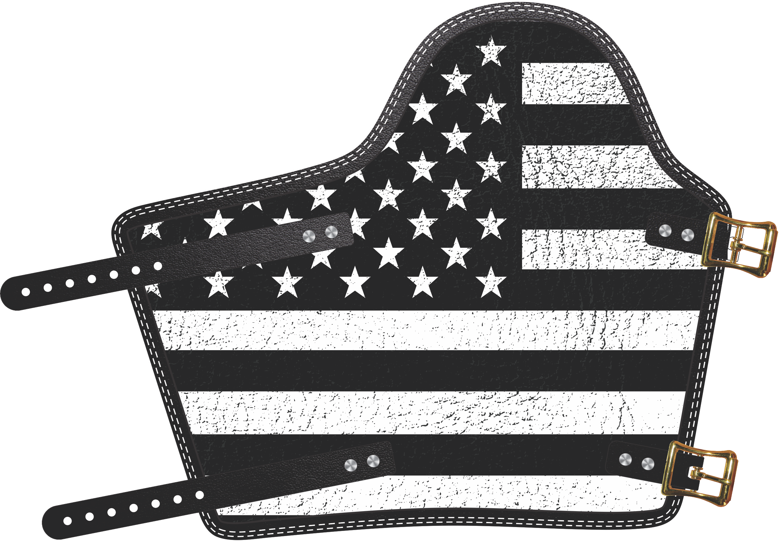 USA Black and White  by Outlaw Leather