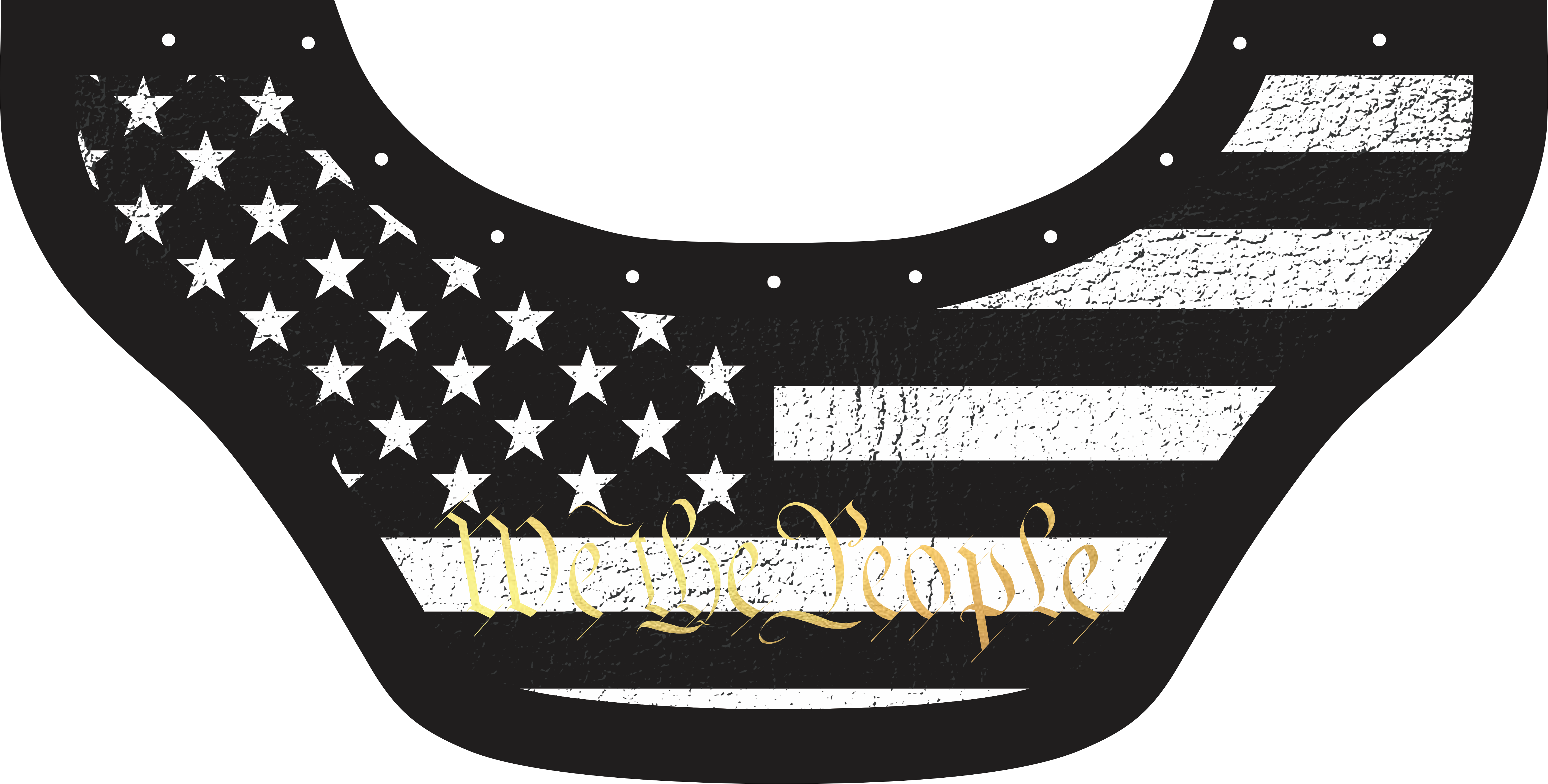 USA We The People Black Bottom Bib  by Outlaw Leather