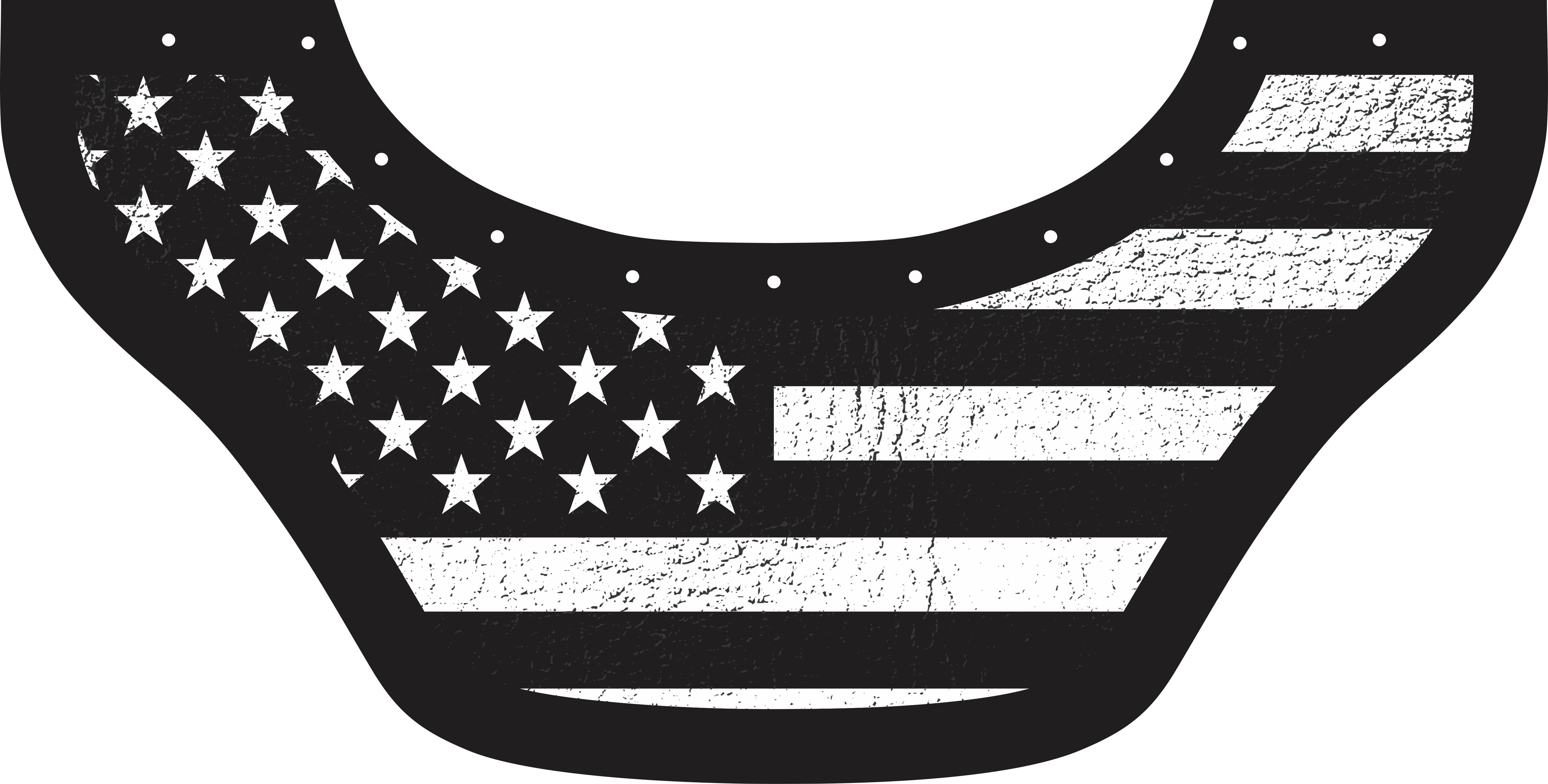 USA Flag Black Bottom Bib  by Outlaw Leather