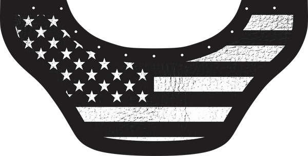 USA Flag Black Bottom Bib  by Outlaw Leather