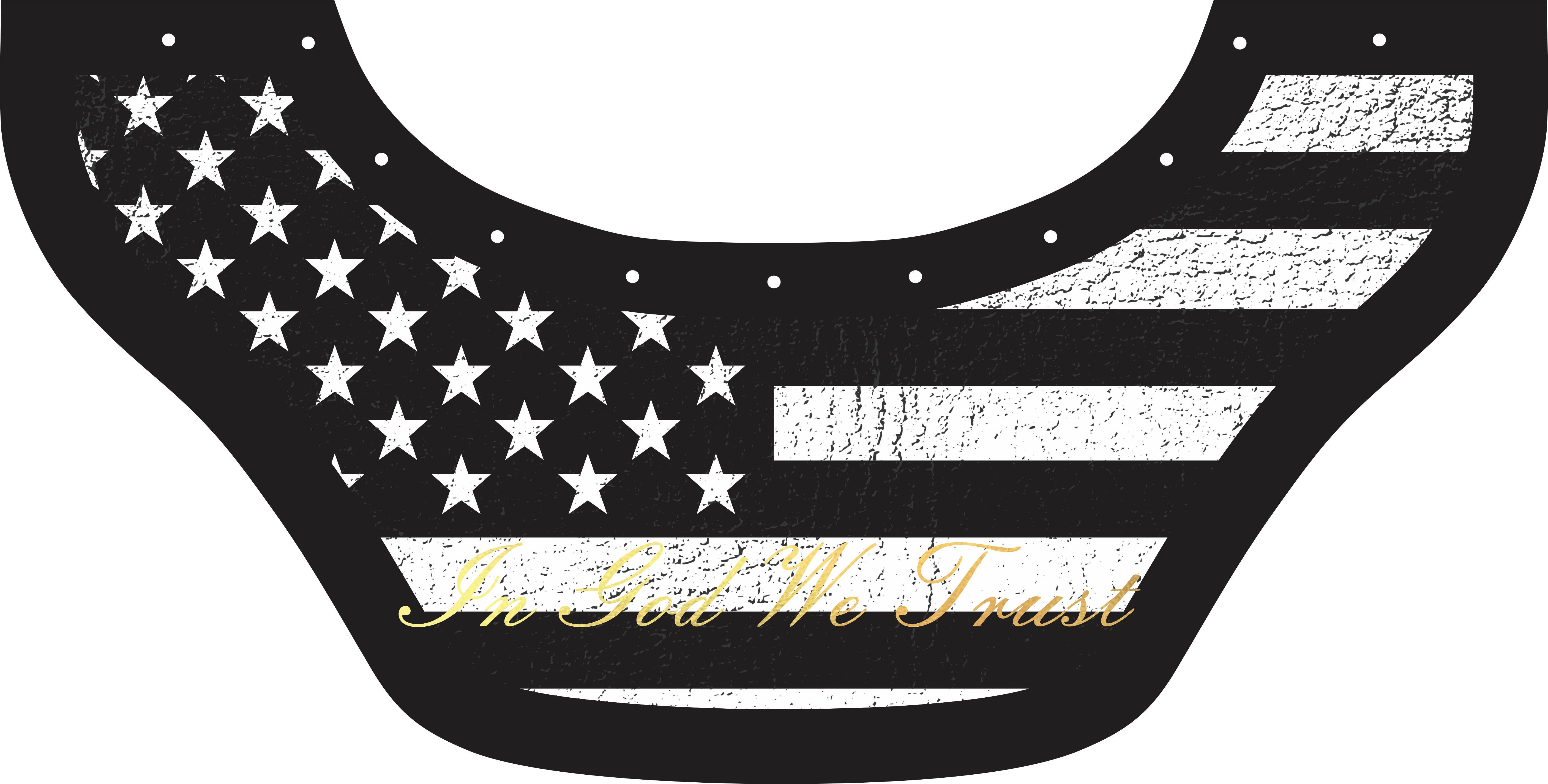 USA In God We Trust Black Bottom Bib  by Outlaw Leather