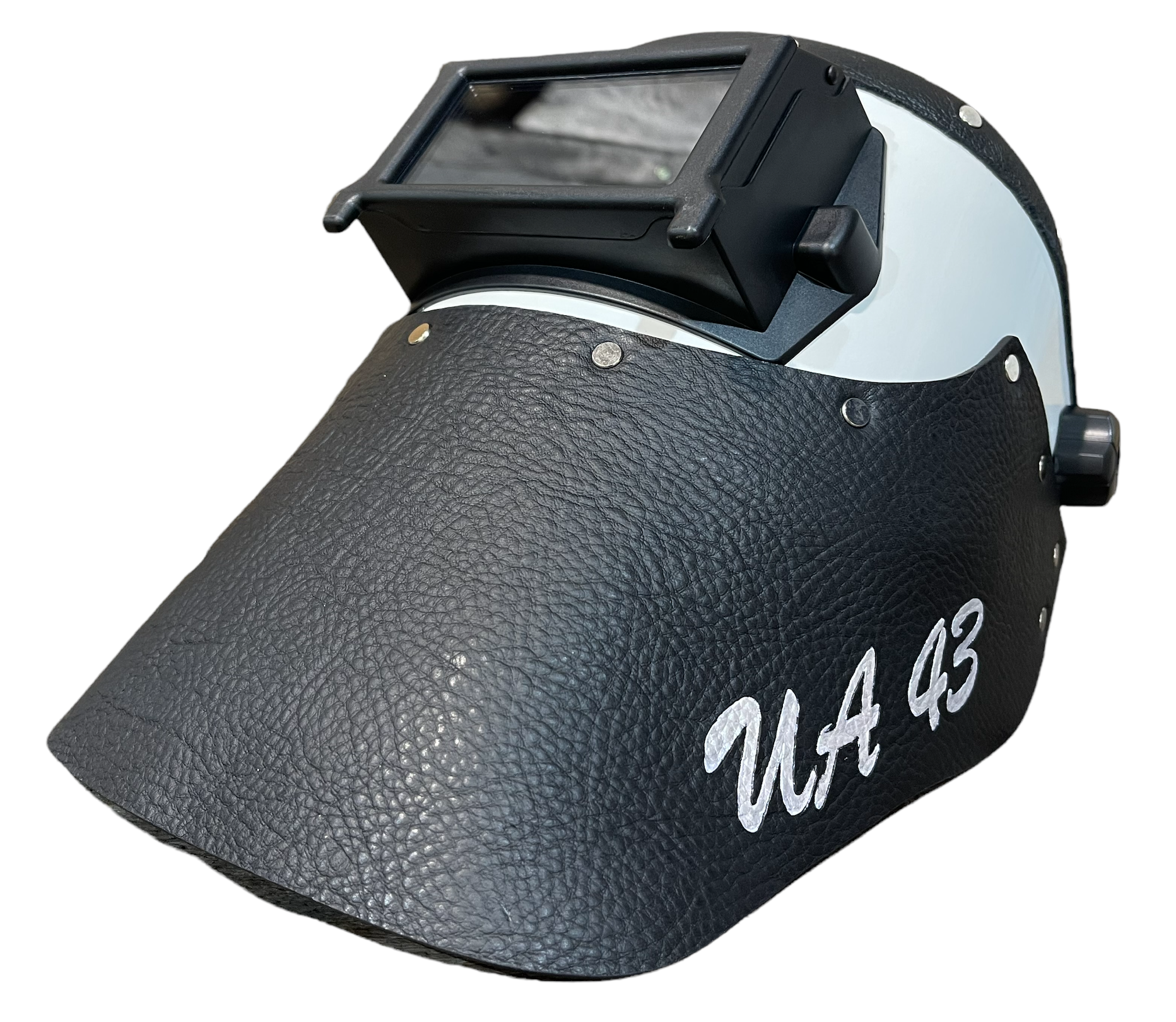 Outlaw Leather - Welding Hood - Hood with name-White